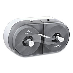 Georgia Pacific Professional SofPull Twin High-Capacity Center-Pull Bathroom Tissue Dispenser, 20.13 x 7 x 10.75, Smoke (56509)