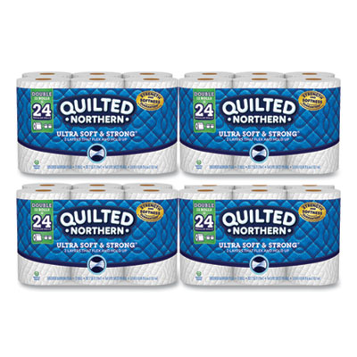 Quilted Northern Ultra Soft and Strong Bathroom Tissue, Double Rolls, Septic Safe, 2-Ply, White, 164 Sheets/Roll, 48 Rolls/Carton (94421)