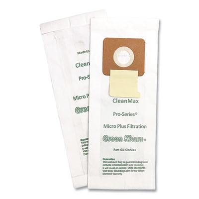 Green Klean Replacement Vacuum Bags, Fits CleanMax Pro/Cadet/Riccar 4000/2000/Tennant/Tornado CK, 10/Pack (CLNMAXP)