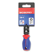 Workpro Straight-Handle Cushion-Grip Screwdriver, #2 Phillips Tip, 1.5" Shaft (W021022WE)