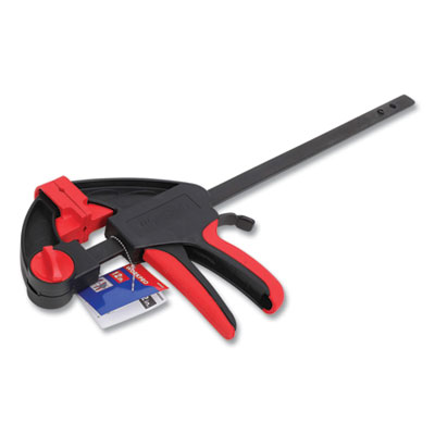 Workpro Heavy-Duty Quick-Release Ratcheting Bar Clamp, 12" Capacity, Black/Red (W032035WE)