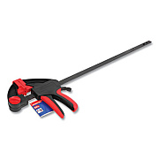 Workpro Heavy-Duty Quick-Release Ratcheting Bar Clamp, 24" Capacity, Black/Red (W032037WE)