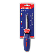 Workpro 6-in-1 Driver, 3/16" and 1/4" Slotted, #1 and #2 Phillips, S1 and S2 Hex, 3.5" Long 1/4" Driver Shank (W021186WE)