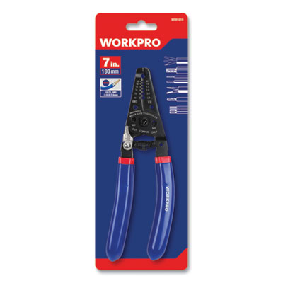 Workpro Tapered Nose Spring-Loaded Multi-Purpose Wiring Tool, Metric Bolt, AWG/Metric Wire, 7" Long, Metal, Blue/Red Soft-Grip Handle (W091019WE)