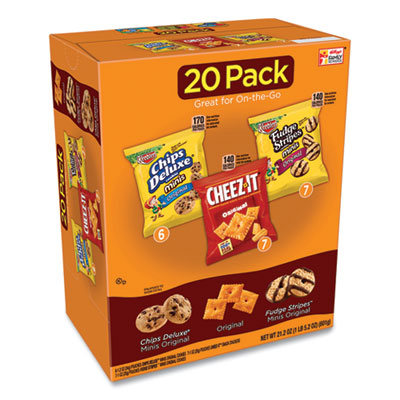 Keebler Cookie and Cracker Variety Packs, Assorted, 1 oz Bags, 1.2 oz Bags, 20/Carton (94060)