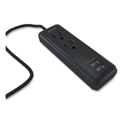 NXT Technologies Indoor Extension Cord with USB Ports, 8 ft, Black (24399998)