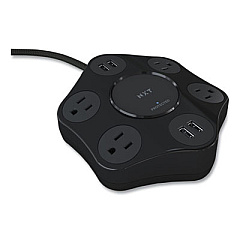 NXT Technologies Surge Protector, 4 AC Outlets, 4 USB Ports, 8 ft Cord, 500 J, Black (24429643)