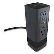 NXT Technologies Surge Protector, 1 AC Outlet, 4 USB Ports, 5 ft Cord, 900 J, Black (24429645)