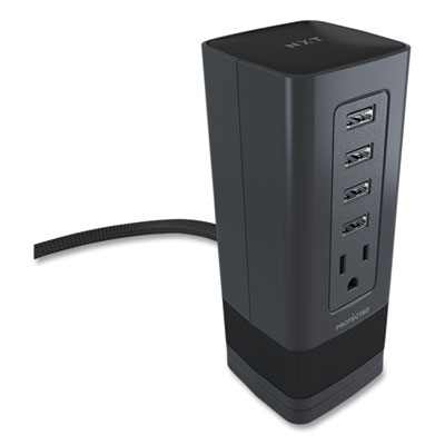 NXT Technologies Surge Protector, 1 AC Outlet, 4 USB Ports, 5 ft Cord, 900 J, Black (24429645)