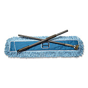 O'Dell Click-N-Go Dust Mop Kit, 36 x 5 Blue Hybrid Microfiber-Synthetic Head, 32.5" Gray Metal Handle (CGH6OOMHL36)