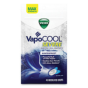 Vicks VapoCOOL Severe Sore Throat Medicated Drops, Winterfrost, 45 Drops (03968)