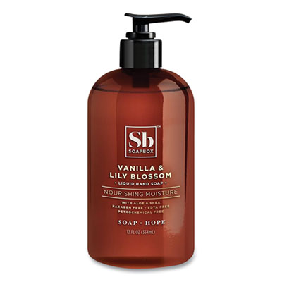 Soapbox Hand Soap, Vanilla and Lily Blossom Scent, 12 oz, 12/Carton (00679CT)