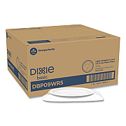 Dixie White Paper Plates, 8.5" dia, Wrapped in Packs of 5, White, 5/Pack, 100 Packs/Carton (DBP09WR5)