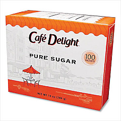 Caf Delight Pure Sugar, 0.1 oz Packet, 100/Box (23310)