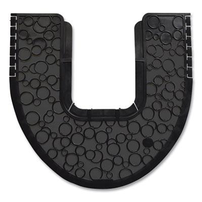 Fresh Products P-SHIELD COMMODE SAFETY MAT, U-SHAPED, 17.5 X 20.25, BLACK, 6/CARTON (2801058)