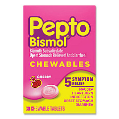 Pepto-Bismol CHEWABLE TABLETS, ORIGINAL FLAVOR, 30/BOX (450812)