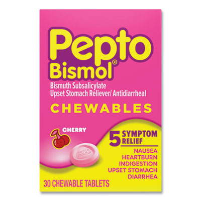 Pepto-Bismol CHEWABLE TABLETS, ORIGINAL FLAVOR, 30/BOX (450812)