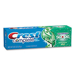Crest COMPLETE WHITENING TOOTHPASTE + SCOPE, MINTY FRESH, 0.85 OZ TUBE, 36/CARTON (2847323)