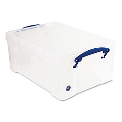 Really Useful Box SNAP-LID STORAGE BIN, 2.38 GAL, 10.25" X 14.5" X 6.25", CLEAR/BLUE (673234)