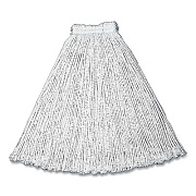 Rubbermaid Commercial Non-Launderable Cut-End Recycled Wet Mop Heads, Cotton/Synthetic, 17 x 6, White (3486271)