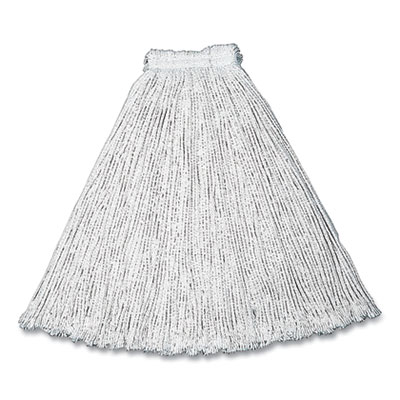 Rubbermaid Commercial NON-LAUNDERABLE CUT-END RECYCLED WET MOP HEADS, COTTON/SYNTHETIC, 17 X 6, WHITE (852060)