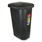 Rubbermaid Commercial SPRING TOP WASTE CONTAINER, PLASTIC, 13 GAL, BLACK (24355401)