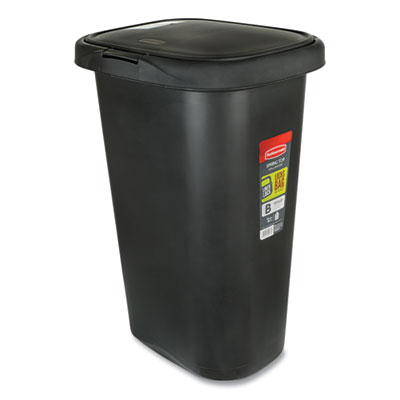 Rubbermaid Commercial SPRING TOP WASTE CONTAINER, PLASTIC, 13 GAL, BLACK (24355401)