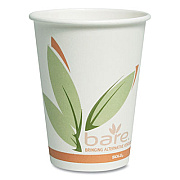 Dart Bare by Solo Eco-Forward Recycled Content PCF Paper Hot Cups, 12 oz, Green/White/Beige, 1,000/Carton (412RCN)