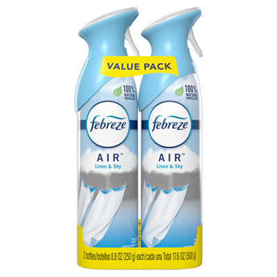 Febreze AIR, Linen and Sky, 8.8 oz Aerosol Spray, 2/Pack, 6 Pack/Carton (97799)