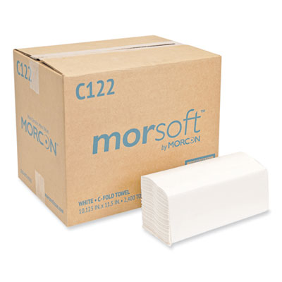 Morcon Tissue Morsoft C-Fold Paper Towels, 11 x 10.13, White, 200 Towels/Pack, 12 Packs/Carton, 2,400 Towels/Carton (C122)