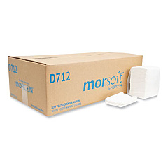 Morcon Tissue Morsoft Dispenser Napkins, 1-Ply, 3.5 x 5, White 400/Pack, 20 Packs/Carton (D712)