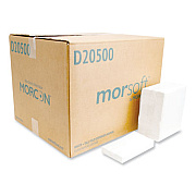 Morcon Tissue Morsoft Dispenser Napkins, 1-Ply, 6 x 13, White, 500/Pack, 20 Packs/Carton (D20500)