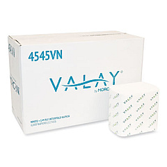 Morcon Tissue Valay Interfolded Napkins, 1-Ply, White, 6.5 x 8.25, 6,000/Carton (4545VN)