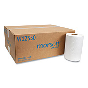 Morcon Tissue Morsoft Universal Roll Towels, 1-Ply, 8" x 350 ft, White, 12 Rolls/Carton (W12350)