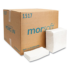 Morcon Tissue Morsoft Dinner Napkins, 1-Ply, 15 x 17, White, 141/Pack, 32 Packs/Carton (1517)