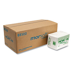 Morcon Tissue Morsoft Beverage Napkins, 1-Ply, 9 x 9, White, 500/Pack, 8 Packs/Carton (B8500)