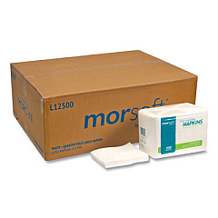 Morcon Tissue Morsoft 1/4 Fold Lunch Napkins, 1-Ply, 11.8 x 11.8, White, 6,000/Carton (1250)