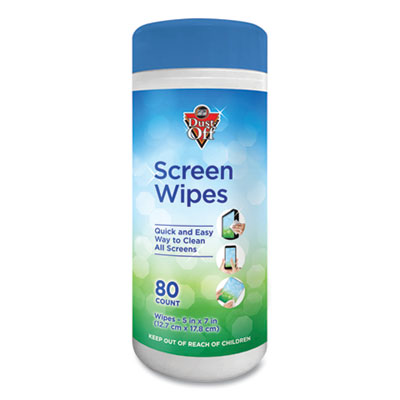 Dust-Off Premoistened Monitor Cleaning Wipes, Cloth, 5 x 7, 80/Tub (DSCT)