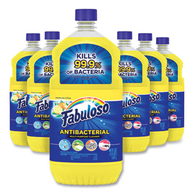 Fabuloso Antibacterial Multi-Purpose Cleaner, Sparkling Citrus Scent, 48 oz Bottle, 6/Carton (98557)
