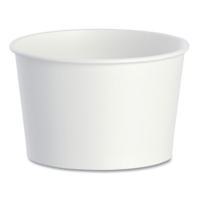 SOLO Double Poly Paper Food Containers, 8 oz, 3.8" Diameter x 2.4" h, White, 50/Pack, 20 Packs/Carton (VS60802050)