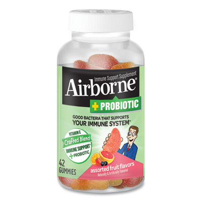 Airborne Immune Support Plus Probiotic Gummies, Assorted Fruit Flavors, 42/Bottle (97405)