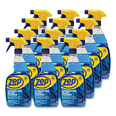 Zep Commercial Streak-Free Glass Cleaner, Pleasant Scent, 32 oz Spray Bottle, 12/Carton (ZU112032CT)