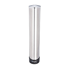 San Jamar Large Water Cup Dispenser with Removable Cap, For 12 oz to 24 oz Cups, Stainless Steel (C3400P)
