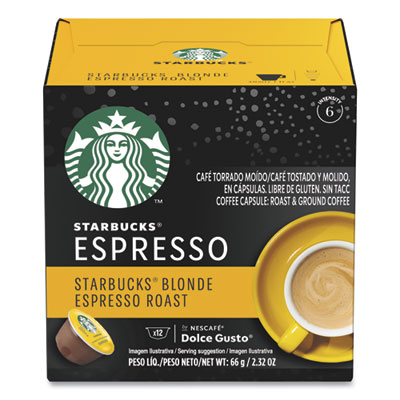 NESCAF Dolce Gusto Starbucks Coffee Capsules, Blonde Espresso Roast, 36/Carton (94333)