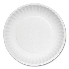 AJM Packaging Corporation White Paper Plates, 6" dia, 100/Pack, 10 Packs/Carton (PP6GREWH)