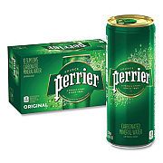 Perrier SPARKLING NATURAL MINERAL WATER, ORIGINAL , 8.45 OZ CAN, 10 CANS/PACK (85719)