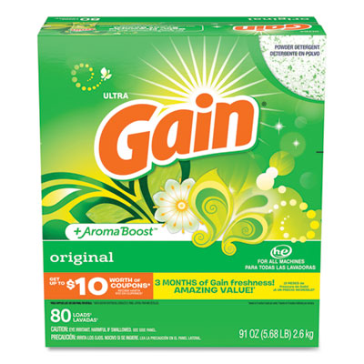 Gain Powder Laundry Detergent, Original Scent, 91 oz Box, 3/Carton (84910)