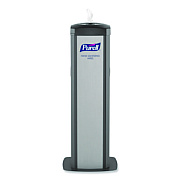 PURELL DS360 High Capacity Hand Sanitizing Wipes Station, 17 x 17.25 x 44.25, Black/Silver (911401SLVHSW)