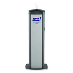 PURELL DS360 High Capacity Hand Sanitizing Wipes Station, 17 x 17.25 x 44.25, Black/Silver (911401SLVHSW)