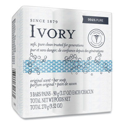 Ivory Individually Wrapped Bath Soap, Original Scent, 3.1 oz, 72/Carton (22302)
